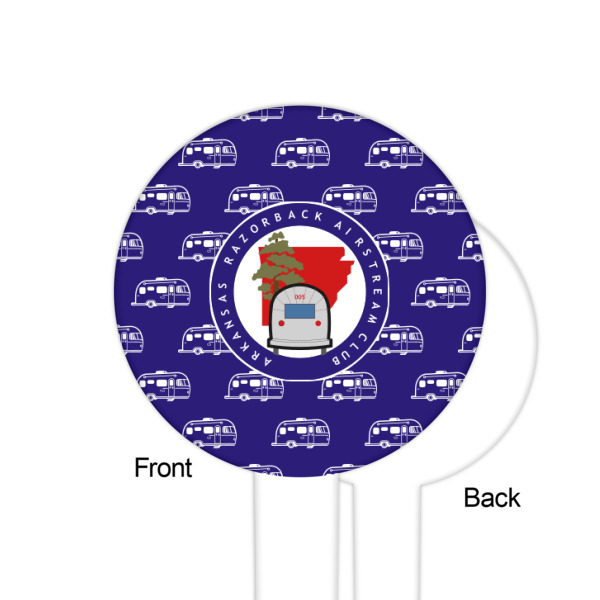 Custom Design - White Plastic 6" Food Pick - Round - Single Sided - Front & Back