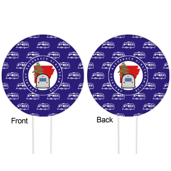 Custom Design - White Plastic 6" Food Pick - Round - Double Sided - Front & Back