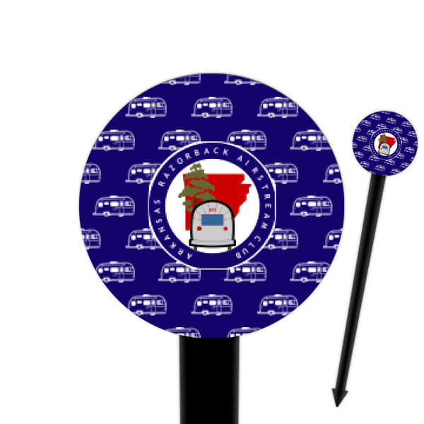 Custom Design Your Own 6" Round Plastic Food Picks - Black - Single-Sided