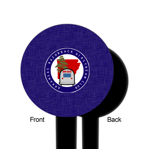 Custom Design - Black Plastic 6" Food Pick - Round - Single Sided - Front & Back