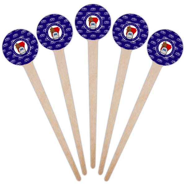 Custom Design - Wooden 4" Food Pick - Round - Fan View