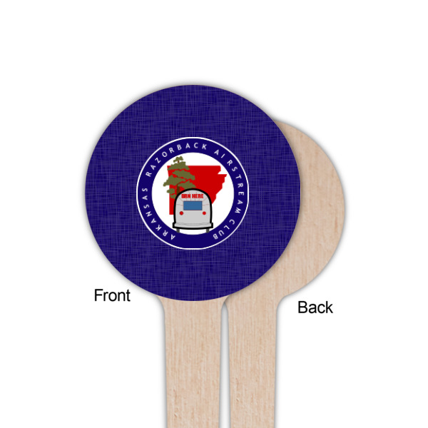 Custom Design - Wooden 4" Food Pick - Round - Single Sided - Front & Back
