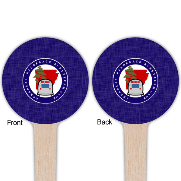 Custom Design - Wooden 4" Food Pick - Round - Double Sided - Front & Back