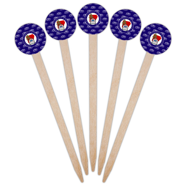 Custom Design - Wooden 6" Food Pick - Round - Fan View