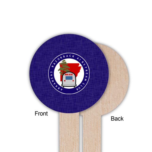 Custom Design - Wooden 6" Food Pick - Round - Single Sided - Front & Back