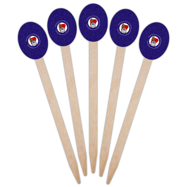 Custom Design - Wooden Food Pick - Oval - Fan View