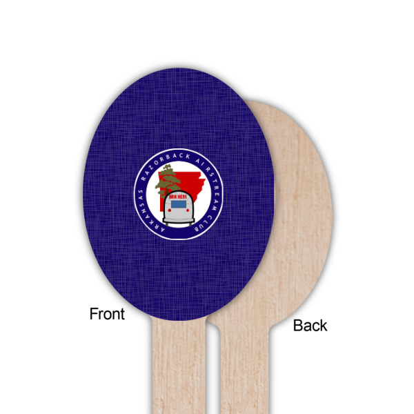 Custom Design - Wooden Food Pick - Oval - Single Sided - Front & Back