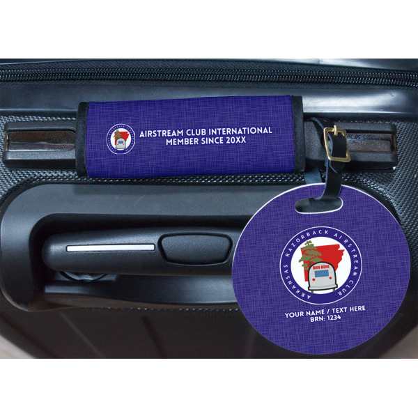 Custom Design - Round Luggage Tag & Handle Wrap - In Context
