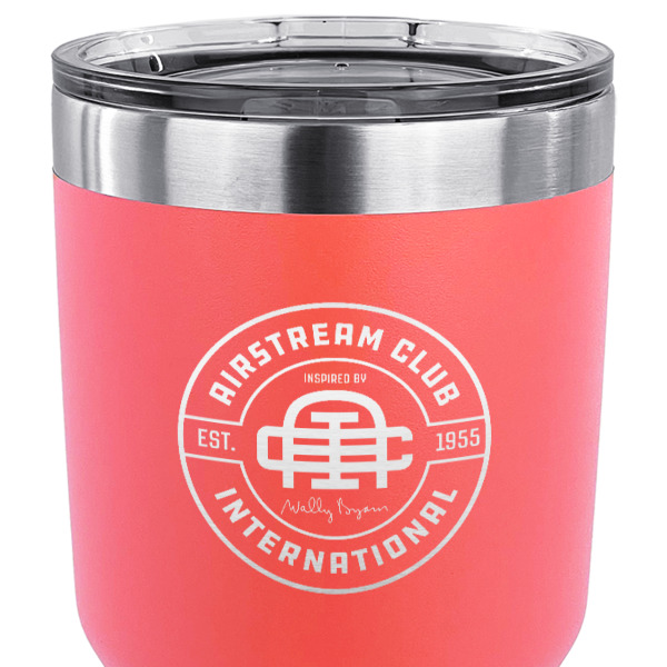 Custom Design - 30 oz Stainless Steel Ringneck Tumbler - Coral - CLOSE UP
