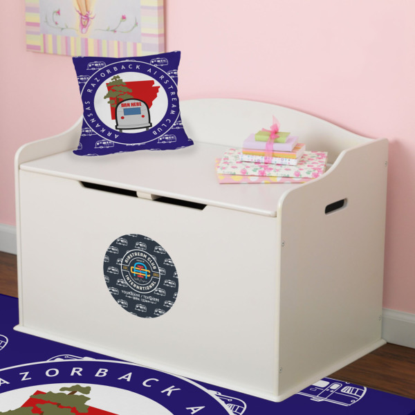 Custom Design - Round Wall Decal on Toy Chest