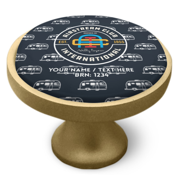Custom Design - Cabinet Knob - Gold - Side