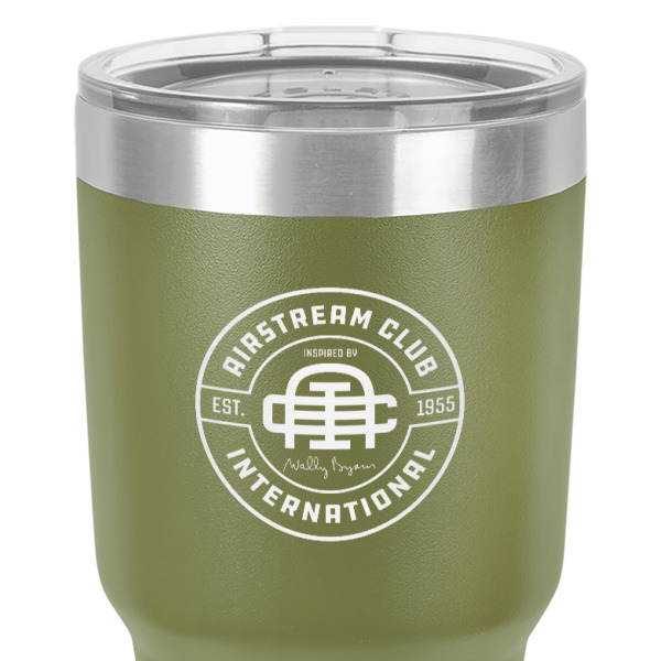 Custom Design - 30 oz Stainless Steel Ringneck Tumbler - Olive - Close Up