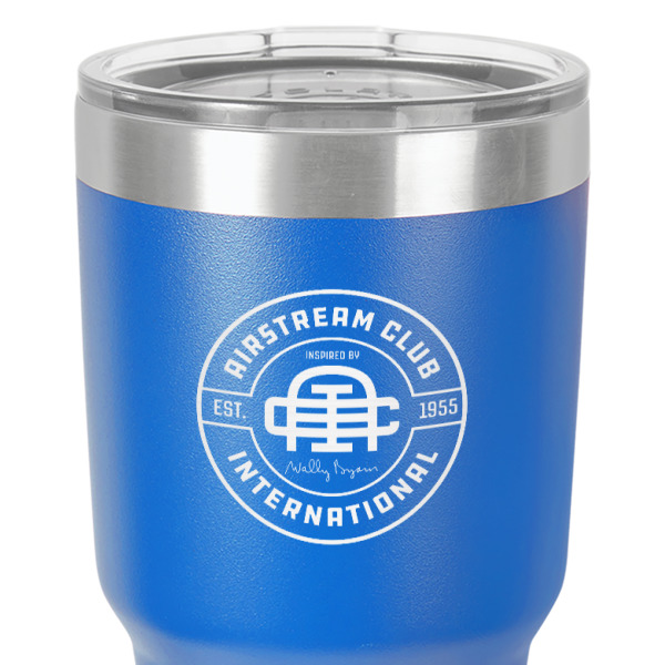 Custom Design - 30 oz Stainless Steel Ringneck Tumbler - Blue - Close Up