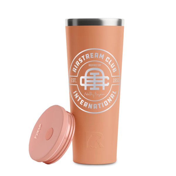 Custom Design - Peach RTIC Everyday Tumbler - 28 oz. - Lid Off