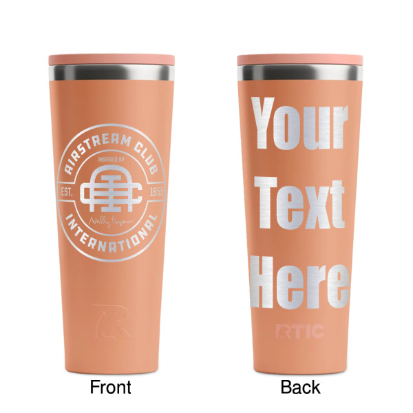 Custom Design - Peach RTIC Everyday Tumbler - 28 oz. - Front and Back