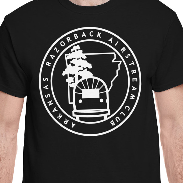Custom Design - Black Crew T-Shirt on Model - CloseUp
