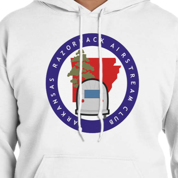 Custom Design - White Hoodie on Model - CloseUp
