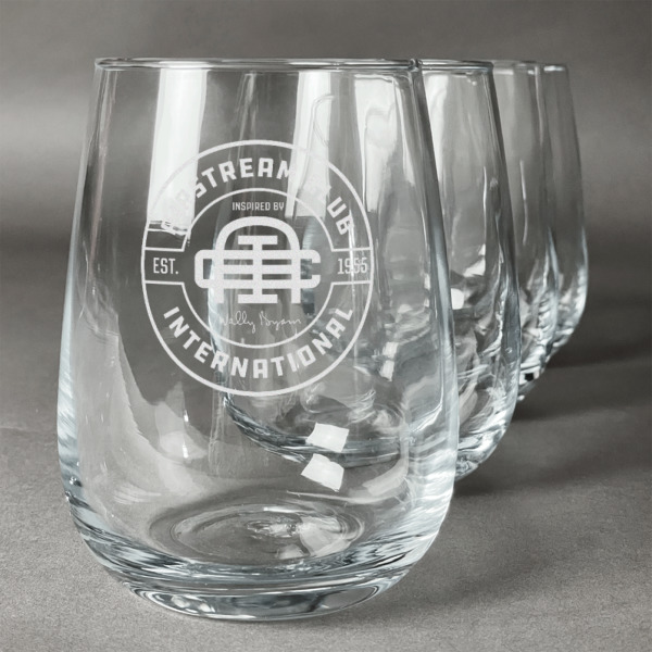 Custom Design Your Own Stemless Wine Glasses - Laser Engraved- Set of 4