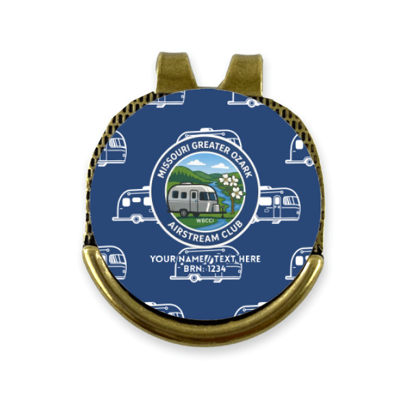 Custom Design - Golf Ball Marker Hat Clip Gold - Front