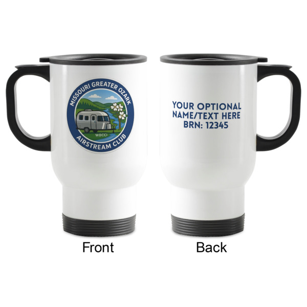 Custom Design - Stainless Steel Travel Mug with Handle - Front & Back