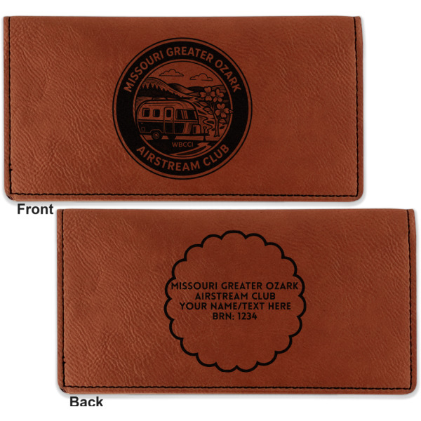 Custom Design - Leather Checkbook Holder Front and Back