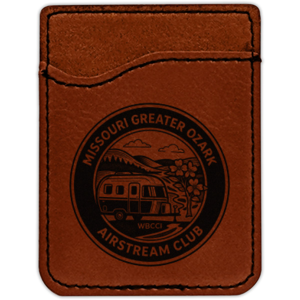 Custom Design - Cognac Leatherette Phone Wallet close up