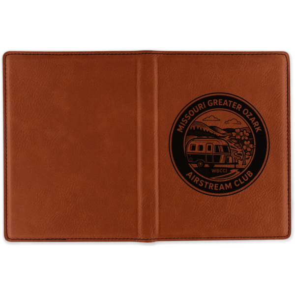 Custom Design - Cognac Leather Passport Holder Outside Single Sided - Apvl