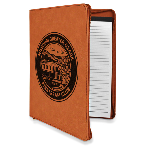 Custom Design Your Own Leatherette Zipper Portfolio with Notepad