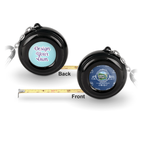 Custom Design - 6ft Pocket Tape Measure w/ Carabiner Hook - Front and Back