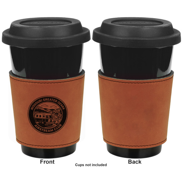 Custom Design - Cognac Leatherette Mug Sleeve - Single Sided Approval
