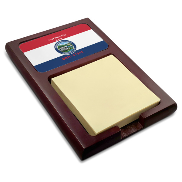 Custom Design Your Own Red Mahogany Sticky Note Holder