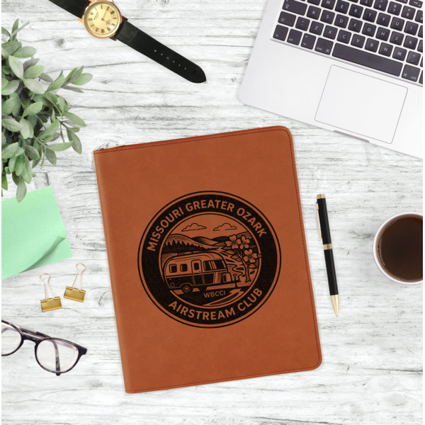Custom Design - Leatherette Zipper Portfolio - Lifestyle Photo