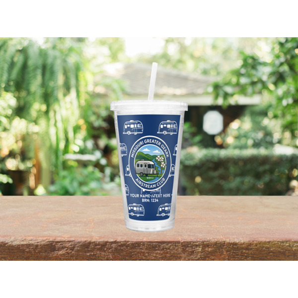 Custom Design - Double Wall Tumbler with Straw - Lifestyle