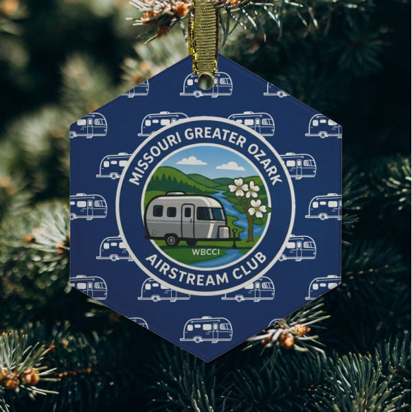 Custom Design - Frosted Glass Ornament - Hexagon (Lifestyle)