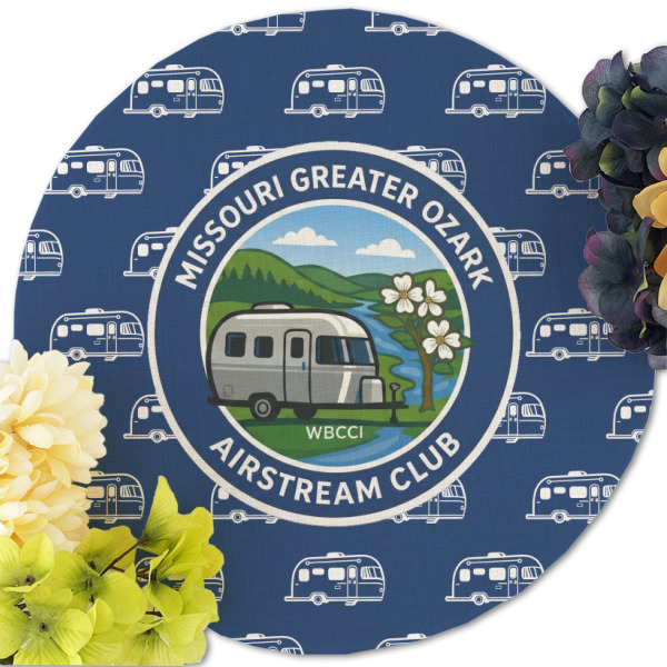 Custom Design - Round Linen Placemats - Front (w flowers)
