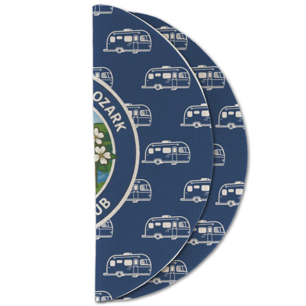 Custom Design - Round Linen Placemats - HALF FOLDED (double sided)