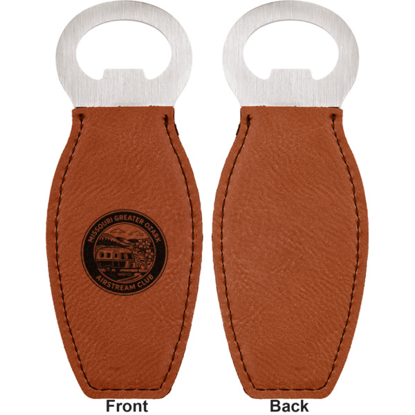 Custom Design - Leather Bar Bottle Opener - Front and Back (single sided)