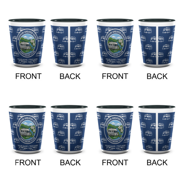 Custom Design - Ceramic Shot Glasses - Two Tone - Set of 4 - Front & Back
