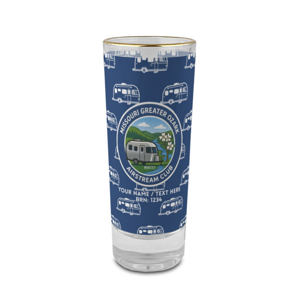 Custom Design Your Own 2 oz Shot Glass - Glass with Gold Rim