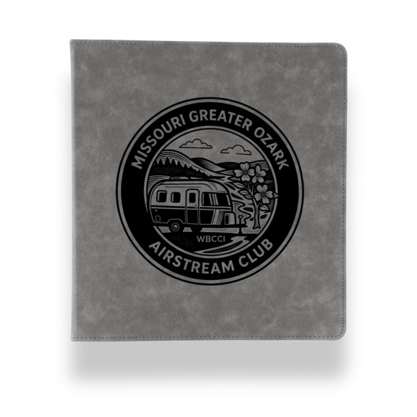 Custom Design - Leather Binder - 1" - Grey - Front View