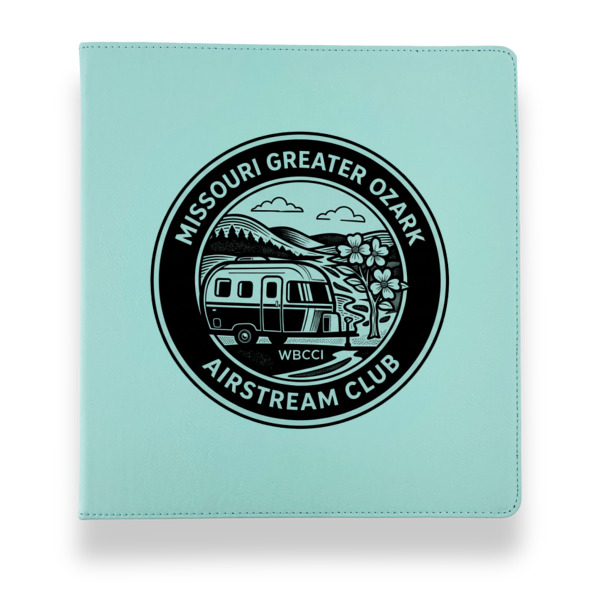 Custom Design - Leather Binders - 1" - Teal - Front View