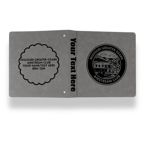 Custom Design - Leather Binder - 1" - Grey - Back Spine Front View