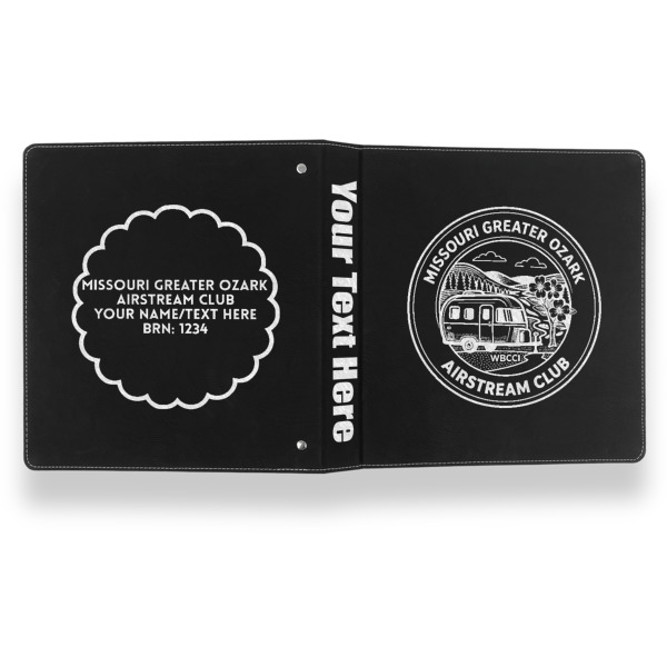 Custom Design - Leather Binder - 1" - Black- Back Spine Front View