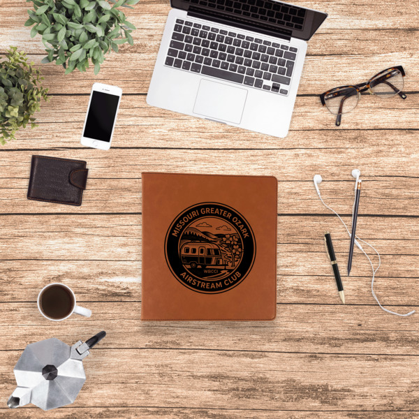 Custom Design - Leather Binder - 1" - Rawhide - Lifestyle View