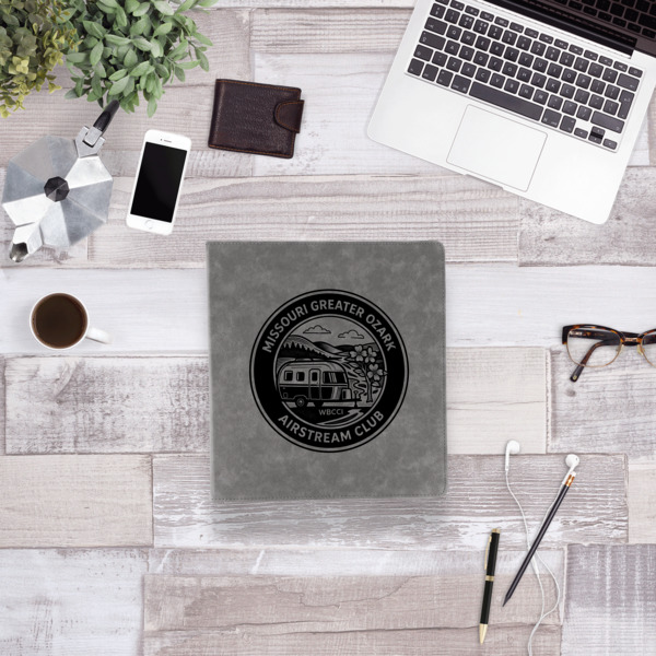 Custom Design - Leather Binder - 1" - Grey - Lifestyle View