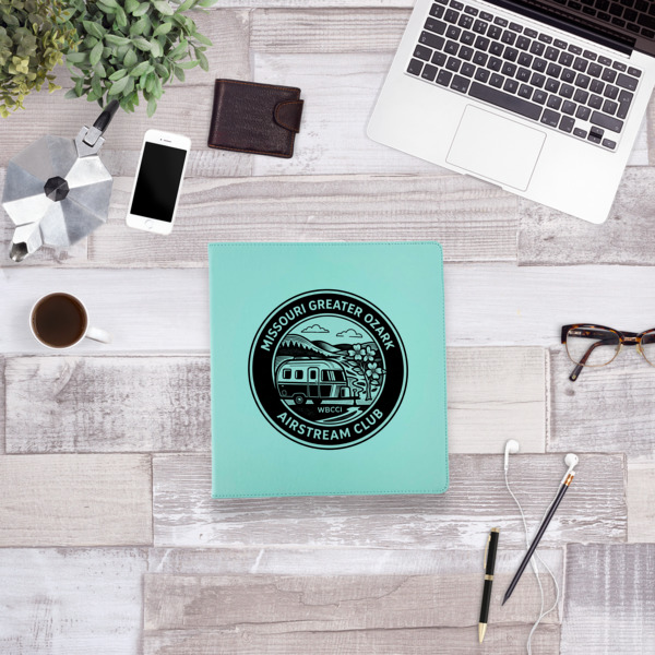 Custom Design - Leather Binder - 1" - Teal - Lifestyle View