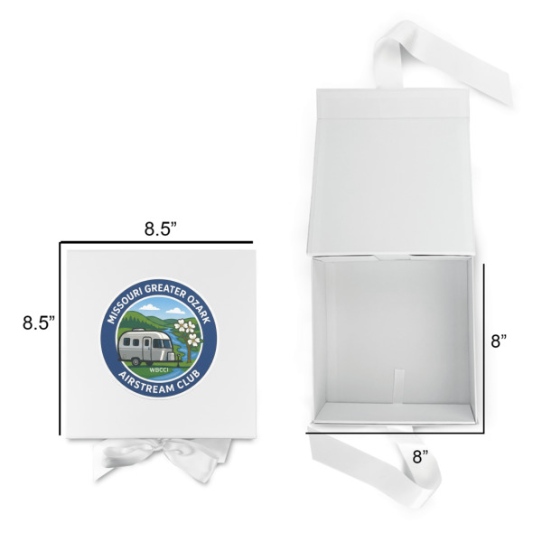 Custom Design - Gift Boxes with Magnetic Lid - White - Open & Closed