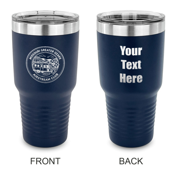 Custom Design Your Own 30 oz Stainless Steel Tumbler - Navy - Double-Sided