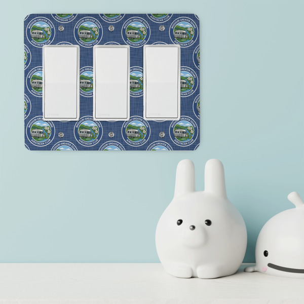 Custom Design - Rocker Light Switch Covers - Triple - IN CONTEXT