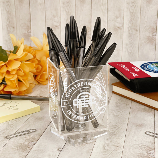 Custom Design - Acrylic Pencil Holder - IN CONTEXT